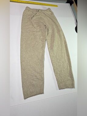 Belford 100% Cashmere Pants Womens Small size 8 Beige Knit Lounge Sweater Pants